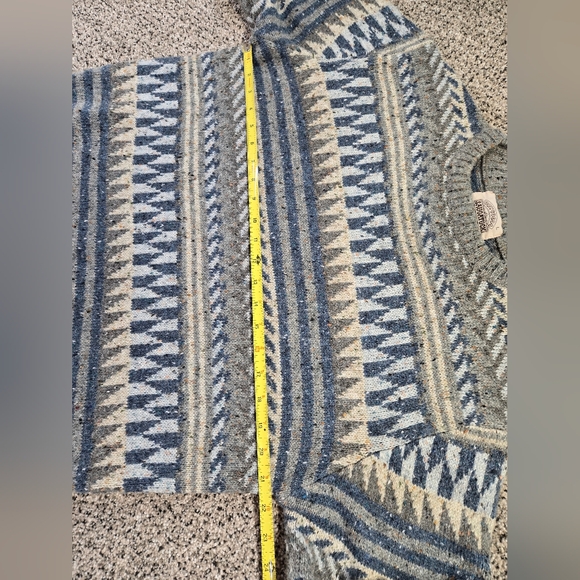 VTG Saugatuck Dry Goods Co. Blue & Gray Patterned Wool Blend Sweater Size L EUC - Picture 6 of 7